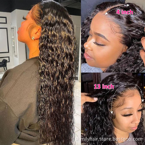 Human Hair Wigs Vendors Cuticles Aligned Brazilian Virgin Hair 12A Wigs 13x4 Transparent HD Lace Frontal Wig For Black Women